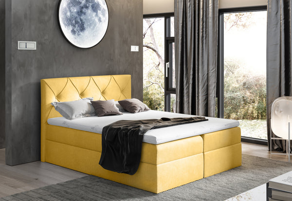DIAMOND boxspring kárpitozott ágy + fedőmatrac - ARANZ - 2