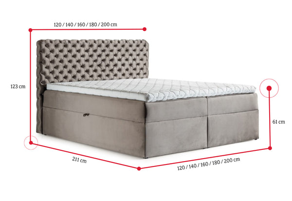 MARCH boxspring kárpitozott ágy + fedőmatrac - ROZMEROVKA - 1