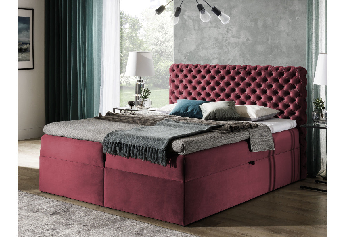 MARCH boxspring kárpitozott ágy + fedőmatrac - ARANZ - 2