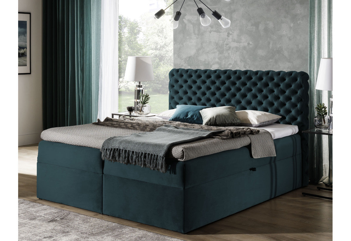 MARCH boxspring kárpitozott ágy + fedőmatrac - ARANZ - 3