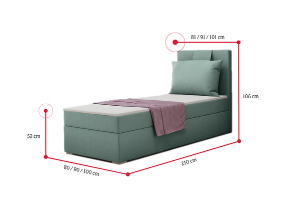 MIRANDA kárpitozott boxspring ágy + fedőmatrac - ROZMEROVKA - 1