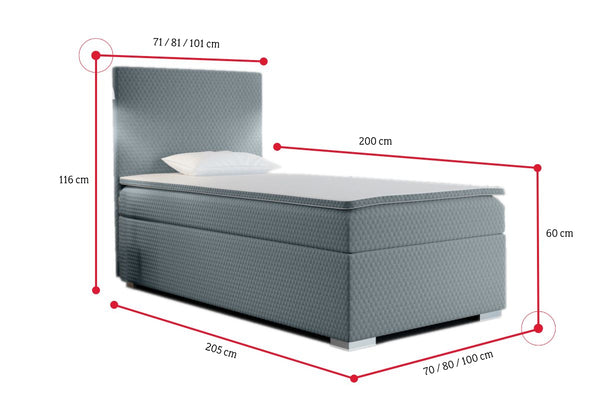 RENATA kárpitozott boxspring ágy + fedőmatrac - ROZMEROVKA - 2