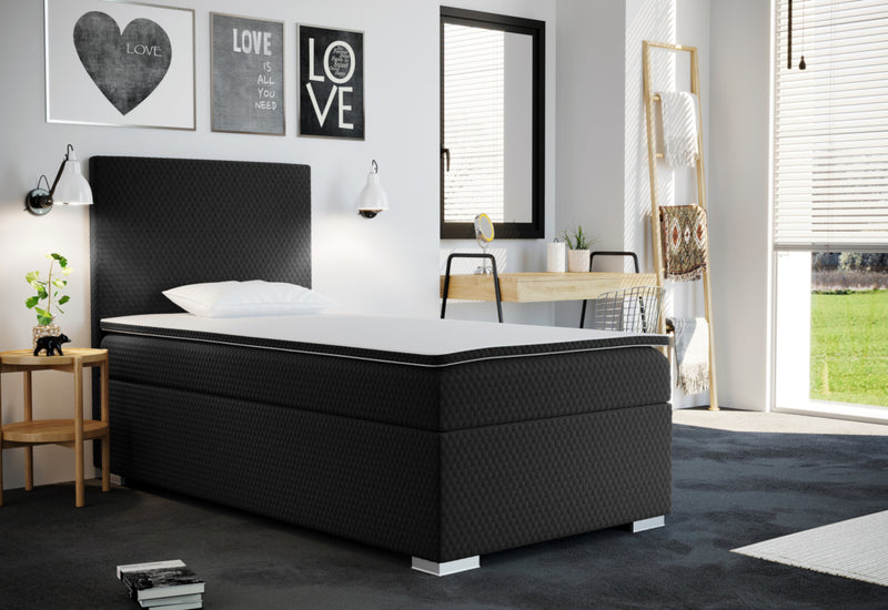 RENATA kárpitozott boxspring ágy + fedőmatrac - ARANZ - 2