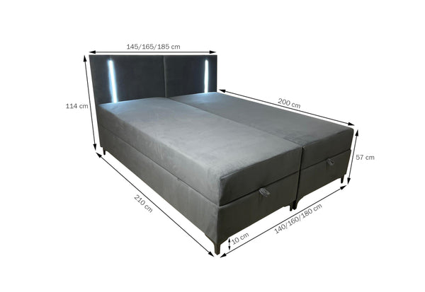 ELBE kárpitozott boxspring ágy - ROZMEROVKA - 1