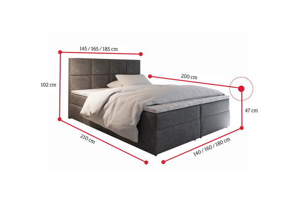 LENY kárpitozott boxspring ágy - ROZMEROVKA - 2