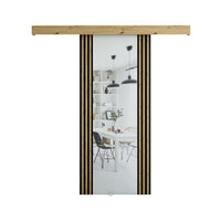 RODEN 2 tolóajtó + halk zárórendszer, 90x204, artisan tölgy/fekete -  - 0