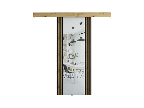 RODEN 2 tolóajtó + halk zárórendszer, 90x204, artisan tölgy/fekete -  - 0