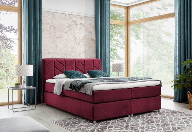 MODLA kárpitozott boxspring ágy + fedőmatrac - ARANZ - 3