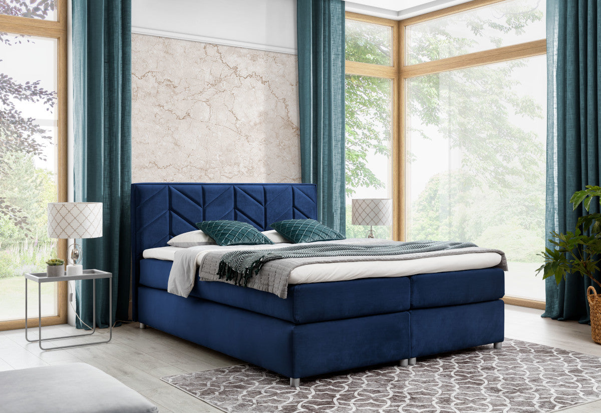 MODLA kárpitozott boxspring ágy + fedőmatrac - ARANZ - 5