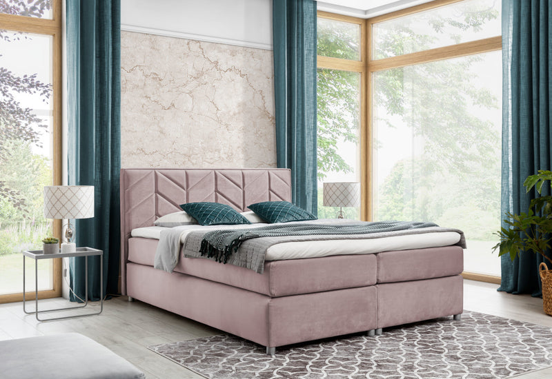 MODLA kárpitozott boxspring ágy + fedőmatrac - ARANZ - 6