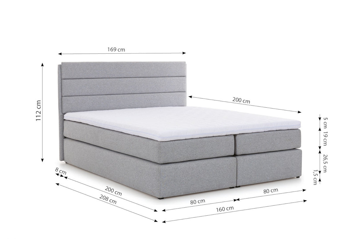 PRIMERA kárpitozott boxspring ágy + fedőmatrac - ROZMEROVKA - 1