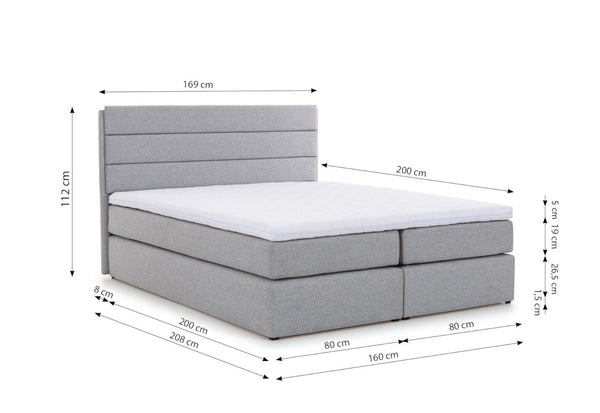 PRIMERA kárpitozott boxspring ágy + fedőmatrac - ROZMEROVKA - 1
