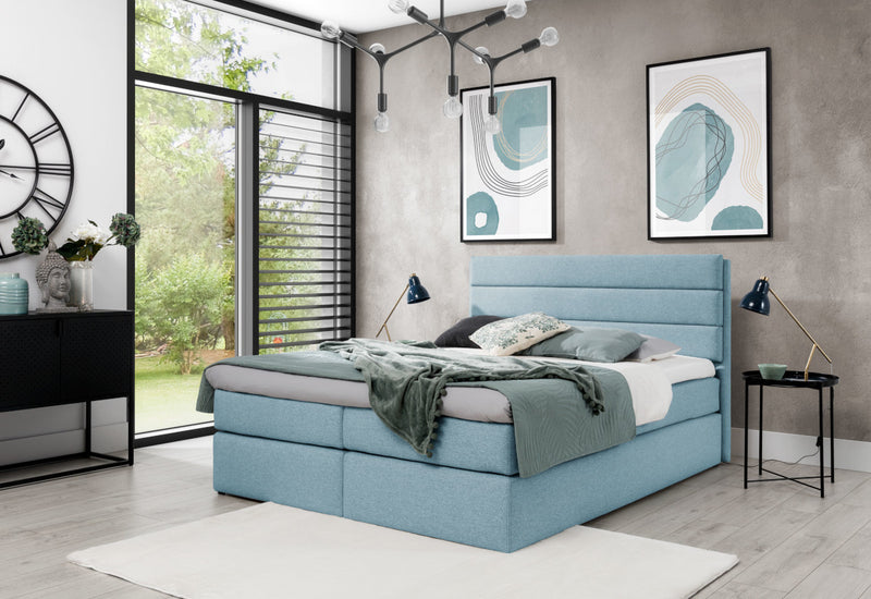 PRIMERA kárpitozott boxspring ágy + fedőmatrac - ARANZ - 4