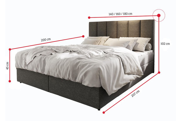 KARDI kárpitozott boxspring ágy - ROZMEROVKA - 2