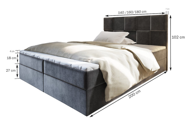 PIACO kárpitozott boxspring ágy - ROZMEROVKA - 1