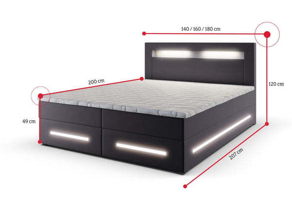 MINOR kárpitozott boxspring ágy + fedőmatrac - ROZMEROVKA - 2
