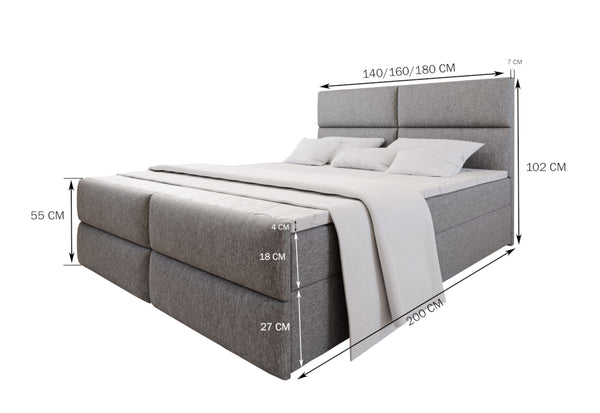 MILON kárpitozott boxspring ágy + fedőmatrac - ROZMEROVKA - 0
