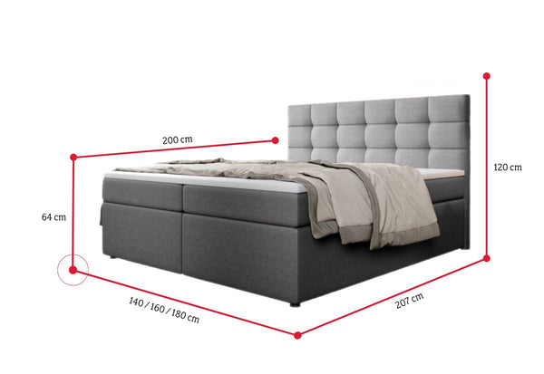SALMA kárpitozott boxspring ágy + fedőmatrac - ROZMEROVKA - 2