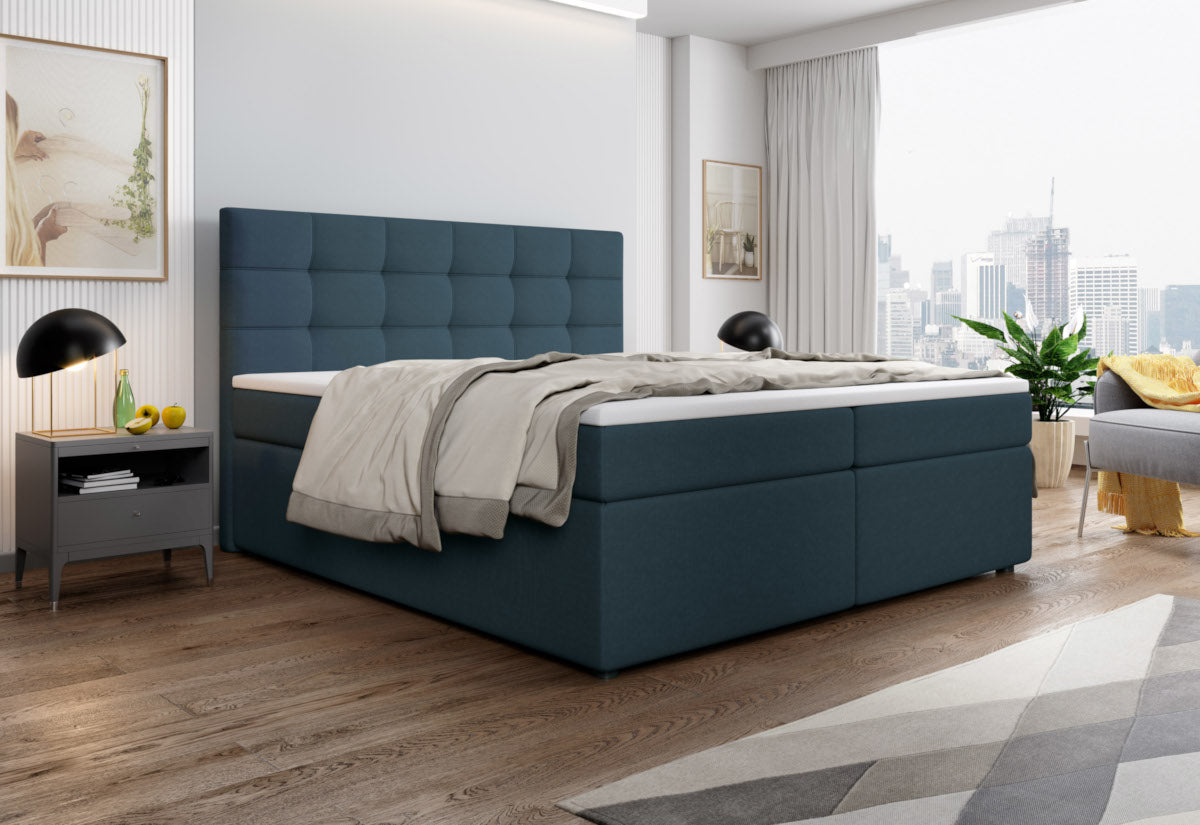 SALMA kárpitozott boxspring ágy + fedőmatrac - ARANZ - 4