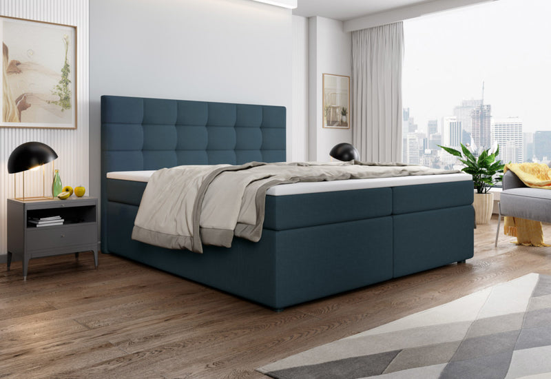 SALMA kárpitozott boxspring ágy + fedőmatrac - ARANZ - 4