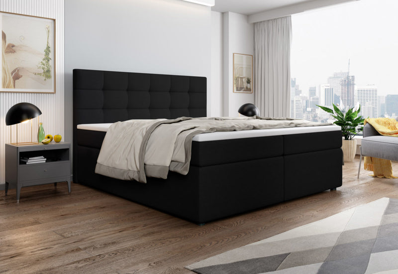 SALMA kárpitozott boxspring ágy + fedőmatrac - ARANZ - 6
