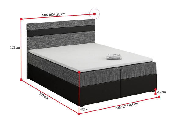 MODELA boxspring kárpitozott ágy + fedőmatrac - ROZMEROVKA - 2