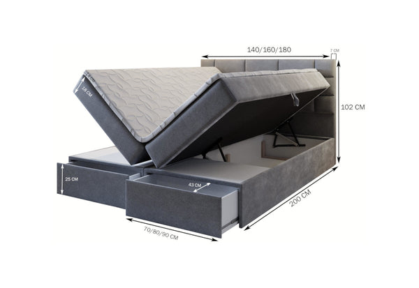 MARINOS kárpitozott boxspring ágy - ROZMEROVKA - 1