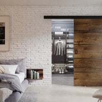 AIDA PLUS tolóajtó + halk zárórendszer, 86x205x1,6 sötét hamu -  - 0