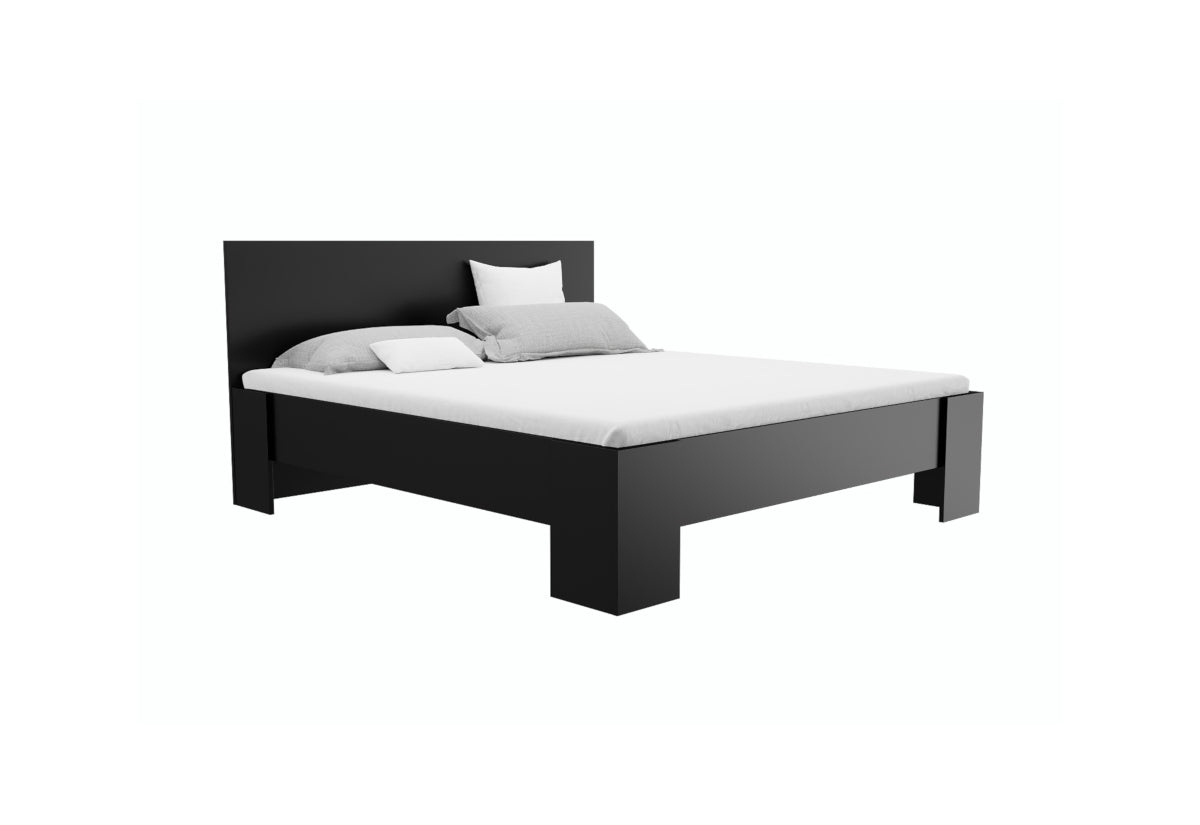 FORTE ágy + matrac, 160x200, fekete -  - 0