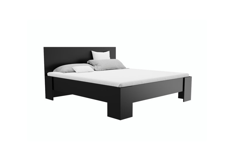 FORTE ágy + matrac, 160x200, fekete -  - 0