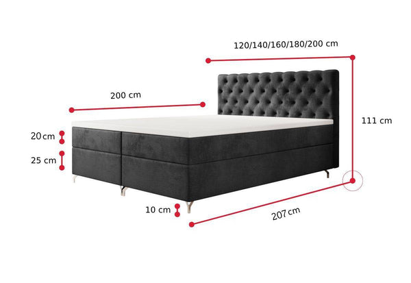 FESTER 2 kárpitozott boxspring ágy - ROZMEROVKA - 2