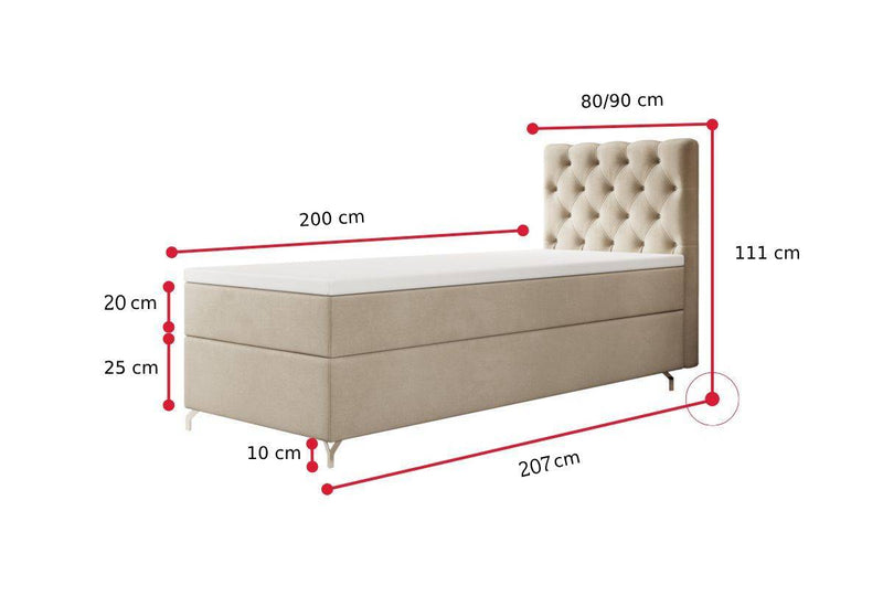 FESTER kárpitozott boxspring ágy - ROZMEROVKA - 2