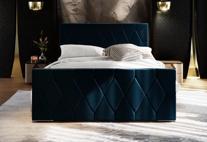 ADELINE boxspring kárpitozott ágy - ARANZ - 2