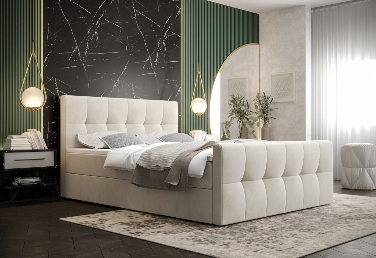Kárpitozott boxspring ágy HATAN - ARANZ - 1