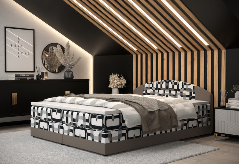 Kárpitozott boxspring ágy ORAN - ARANZ - 2