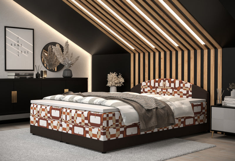 Kárpitozott boxspring ágy ORAN - ARANZ - 3