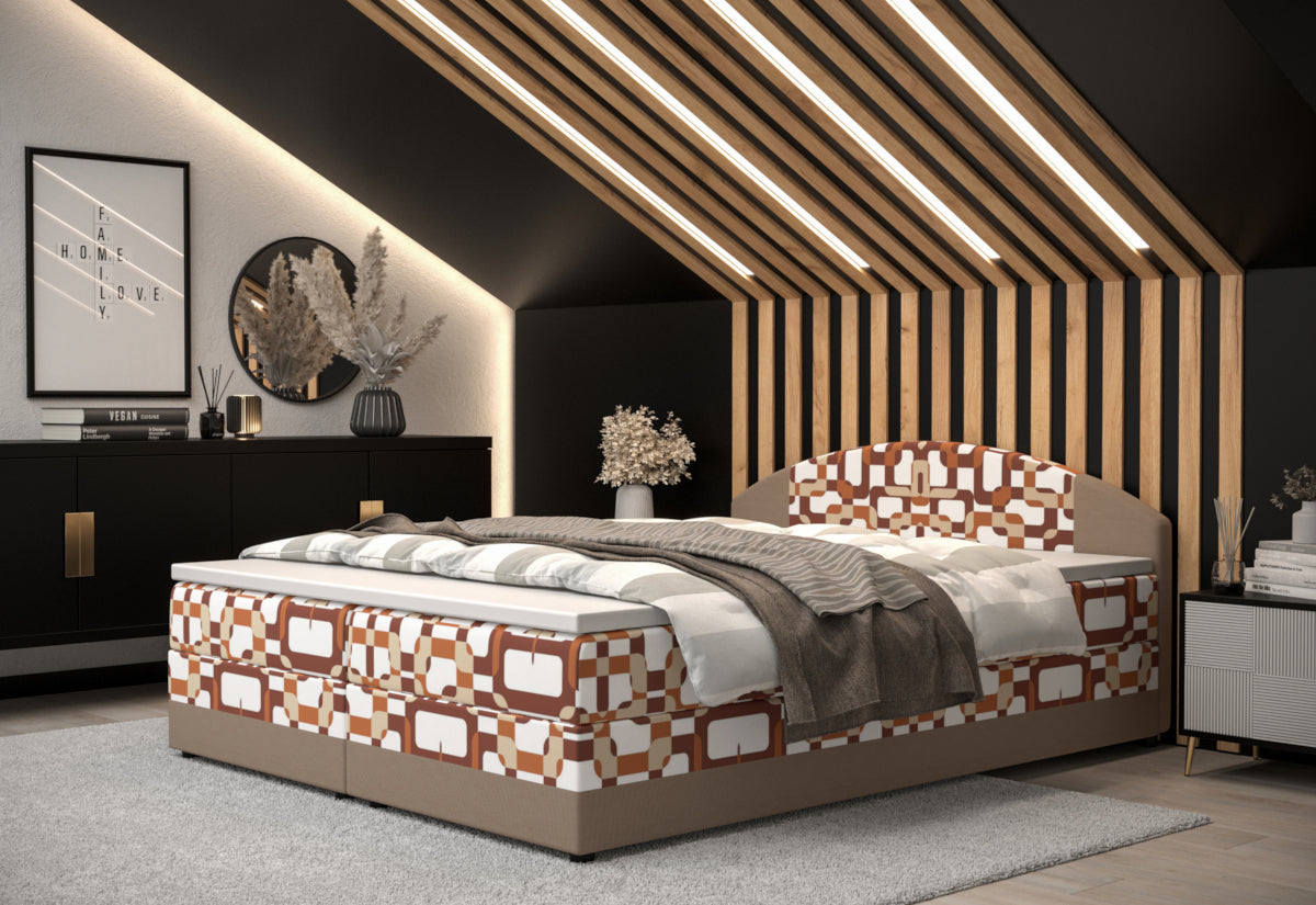 Kárpitozott boxspring ágy ORAN - ARANZ - 4