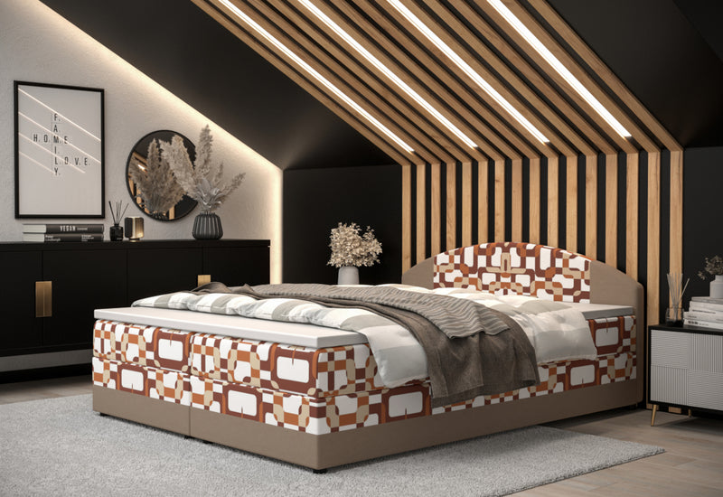 Kárpitozott boxspring ágy ORAN - ARANZ - 4
