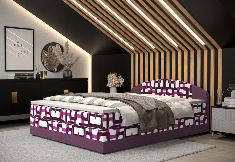 Kárpitozott boxspring ágy ORAN - ARANZ - 5