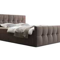 HATAN 2 kárpitozott boxspring ágy, 90x200, monolith 15, balos -  - 0