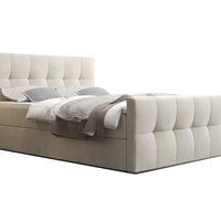 HATAN 2 kárpitozott boxspring ágy, 90x200, monolith 02, balos -  - 0