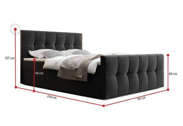 Kárpitozott boxspring ágy HATAN 2 - ROZMEROVKA - 1