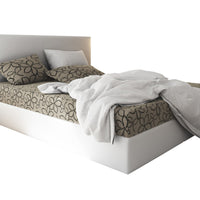 ELONA 2 kárpitozott boxspring ágy, 90x200, flowers 48/sioux fehér, balos -  - 0