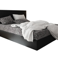 ELONA 2 kárpitozott boxspring ágy, 90x200, flowes 83/sioux fekete, balos -  - 0