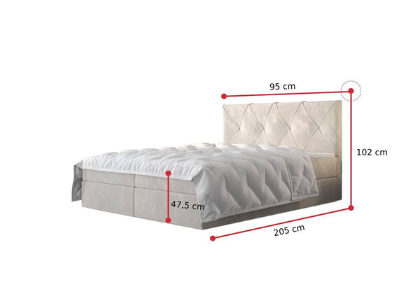 TELA kárpitozott boxspring ágy - ROZMEROVKA - 1