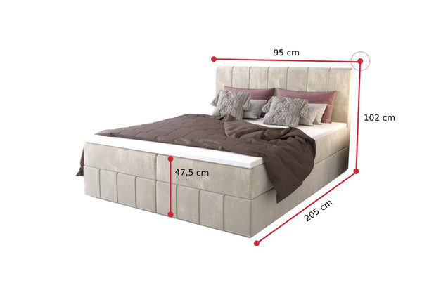 HAMAN kárpitozott boxspring ágy - ROZMEROVKA - 1