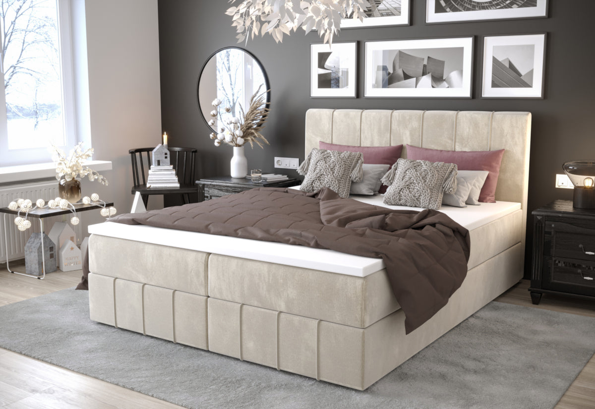 HAMAN 2 kárpitozott boxspring ágy - ARANZ - 1