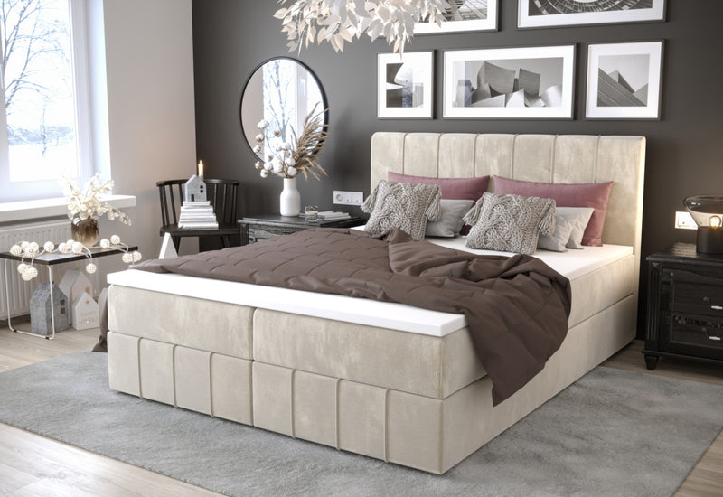 HAMAN 2 kárpitozott boxspring ágy - ARANZ - 1