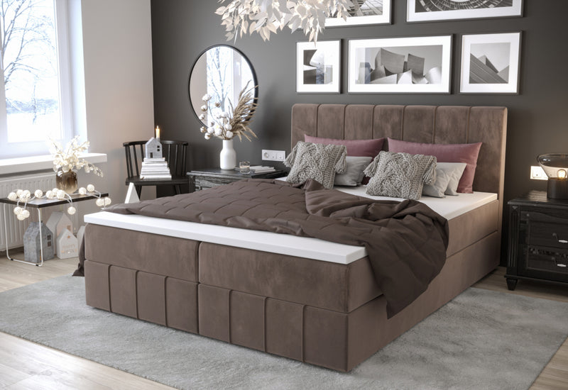HAMAN 2 kárpitozott boxspring ágy - ARANZ - 2