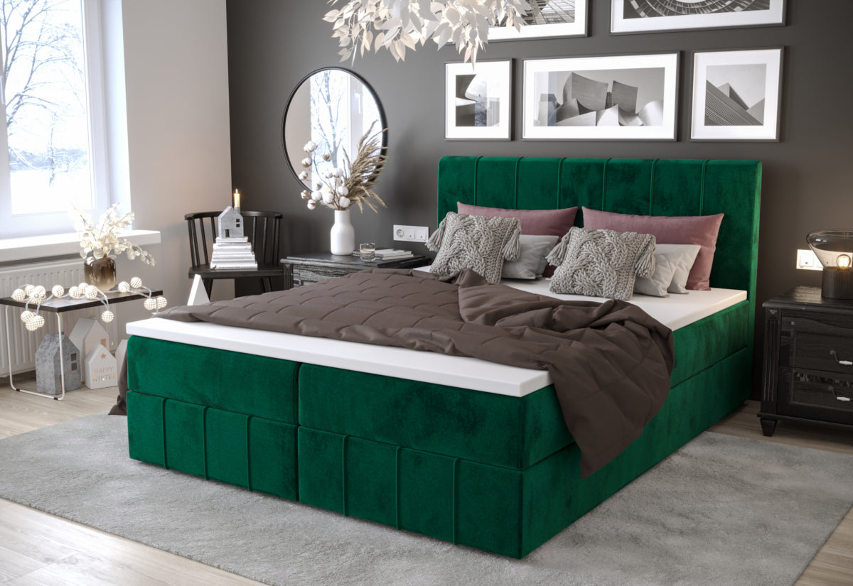 HAMAN 2 kárpitozott boxspring ágy - ARANZ - 3